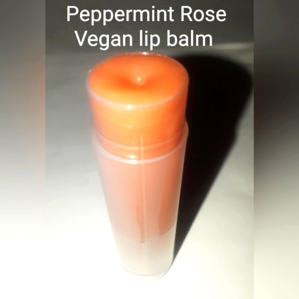 Hand CRAFT𝅺ED𝅺 3for$13 Peppermint Rose Super Healing vegan lip balm